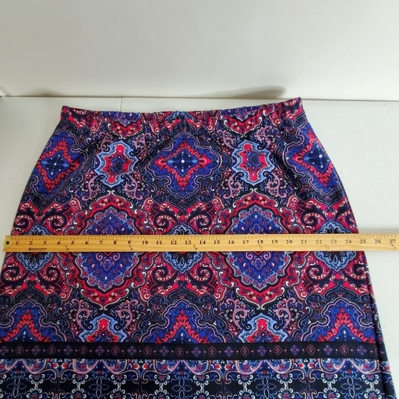 Talbots Plus Paisley Print Skirt Size 1X A-line Stretch Floral Boho Pull-on - Picture 6 of 10